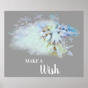 *~* Abstract DANDELION Make A Wish Floral Poster