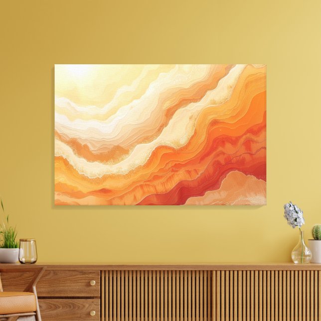 Abstract Desert Flow Warm Terracotta Sunset Leinwanddruck (Insitu (Wohnzimmer))