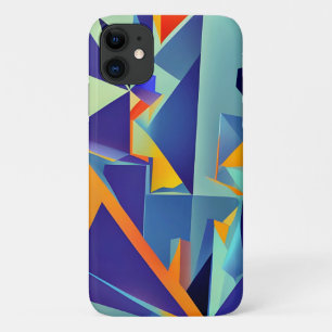 Abstract Design 290 Cubism Blue Orange Case-Mate iPhone Hülle