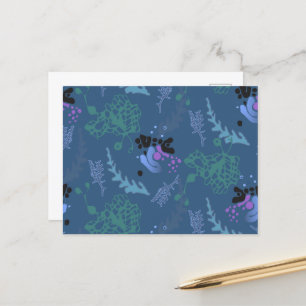 Abstract Design Blue Freerful Postcard Abstract Postkarte