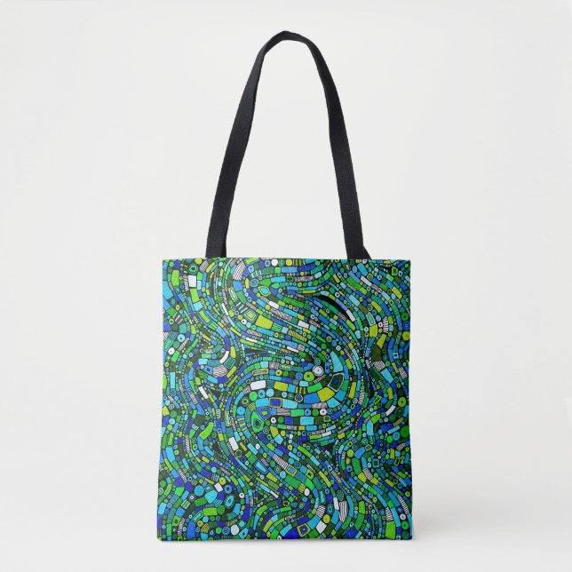 Abstract Design Blue Green Waves Shapes (Vorderseite)
