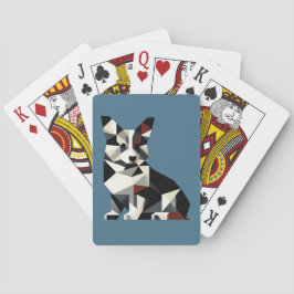 Abstract Design Tricolor Corgi Spielkarten