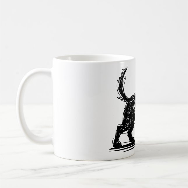 Abstract Dog Line Art  Minimalist Scribble Dog Mod Kaffeetasse (Links)