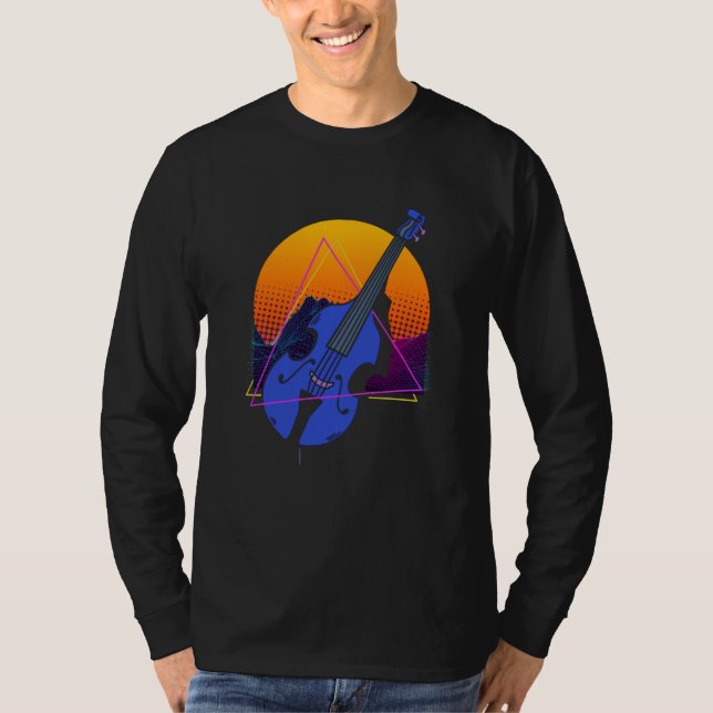 Abstract Double Bass Jazz Musician Contrabass Play T-Shirt (Vorderseite)