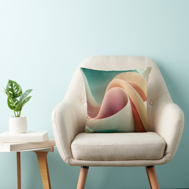 Abstract Drapery with Pastel Gradient Flow Kissen (Stuhl )