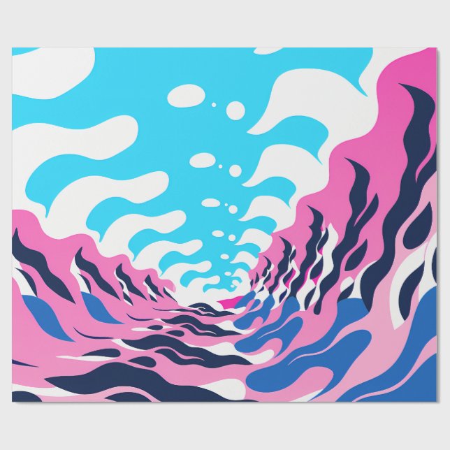 Abstract Dream Wave – Vibrant Surreal Flow Geschenkpapier (Flach)