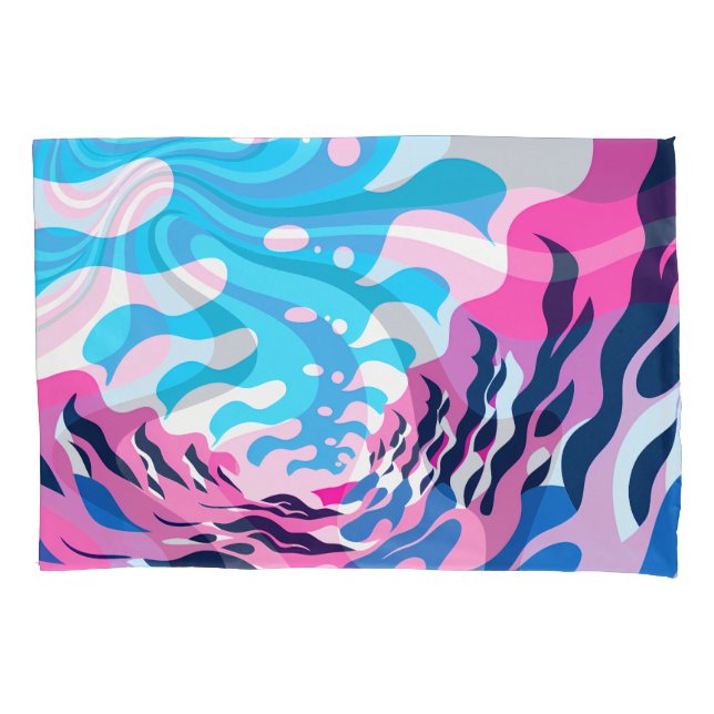 Abstract Dream Wave – Vibrant Surreal Flow Kissenbezug (Vorderseite)