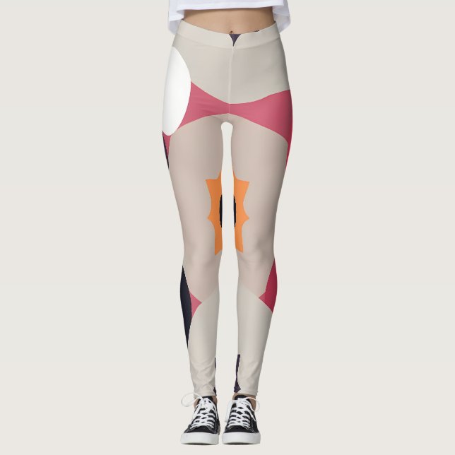 Abstract Dream Wave – Vibrant Surreal Flow Leggings (Vorderseite)