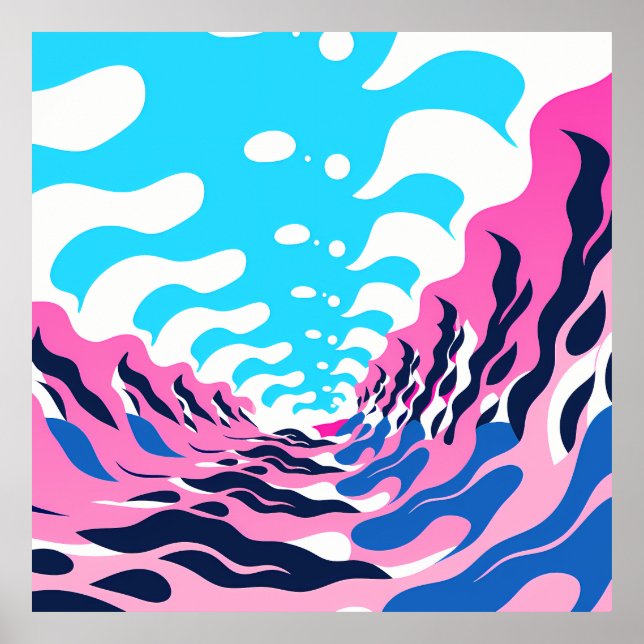 Abstract Dream Wave – Vibrant Surreal Flow Poster (Vorne)