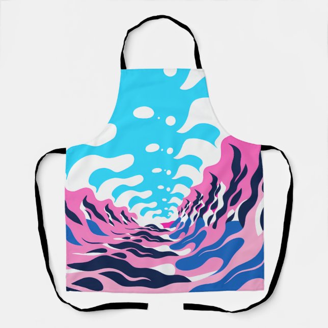 Abstract Dream Wave – Vibrant Surreal Flow Schürze (Vorderseite)