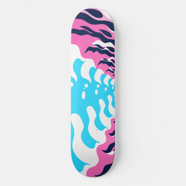 Abstract Dream Wave – Vibrant Surreal Flow Skateboard (Vorderseite)