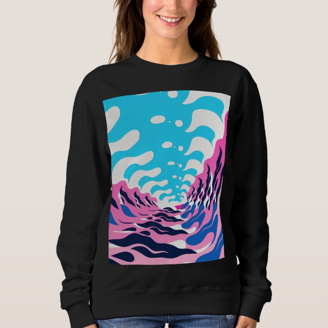 Abstract Dream Wave – Vibrant Surreal Flow Sweatshirt (Vorderseite)