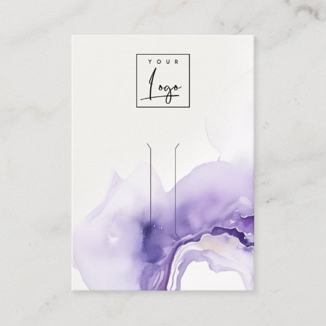Abstract Dusky Lilac Watercolor Agate Hairpin Logo Visitenkarte (Vorderseite)