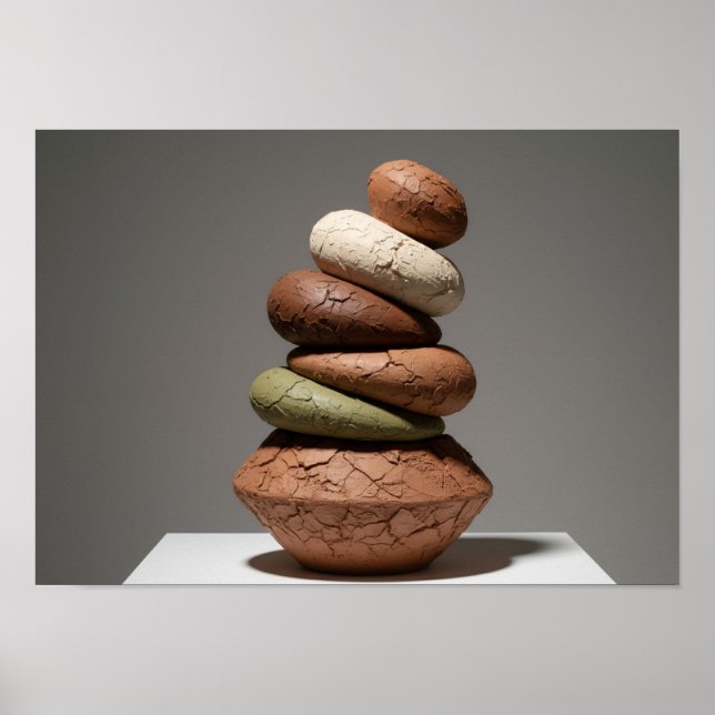 Abstract Earth & Clay Forms Poster (Vorne)