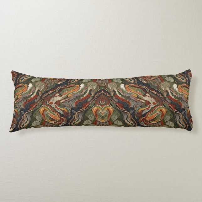 Abstract Earth Tone Swirl Pattern Seitenschläferkissen (Vorderseite)