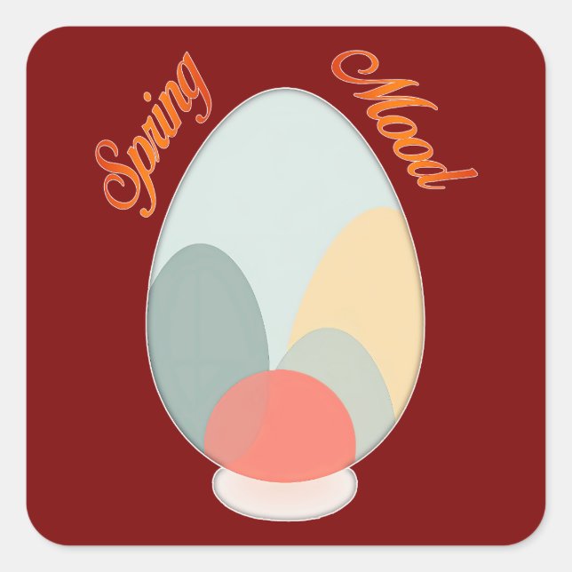 Abstract Easter Egg – Modern Art - Autocolante Quadratischer Aufkleber (Vorderseite)