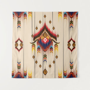 Abstract ethnic geometric pattern, Ikat geometric Wandteppich