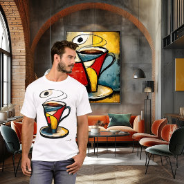 Abstract Expressionist Coffee Cup | Modern Symbol T-Shirt