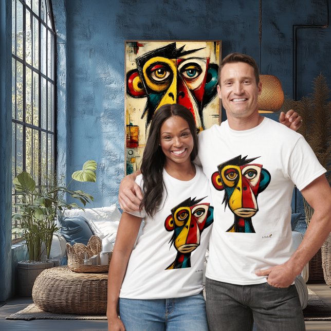 Abstract Expressionist Monkey | Modern Geometric T-Shirt (Von Creator hochgeladen)