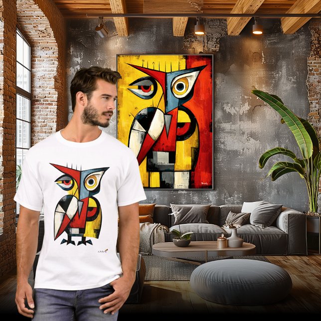 Abstract Expressionist Owl Modern Animal Art T-Shirt (Von Creator hochgeladen)