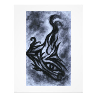 Abstract Eye and Flame Charcoal Art Fotodruck