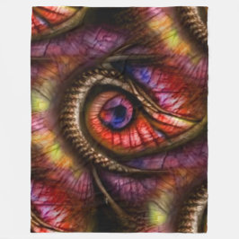 Abstract eyes in reds and purples fleecedecke