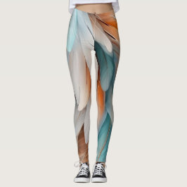 Abstract Feather Flow – Soft Elegance Leggings