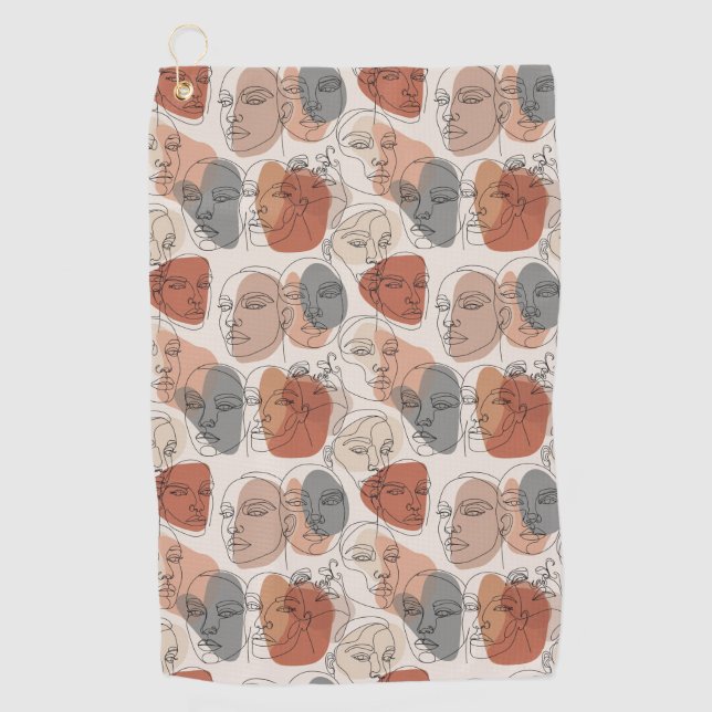 Abstract Feminine Face Pattern Golfhandtuch (Vorderseite)