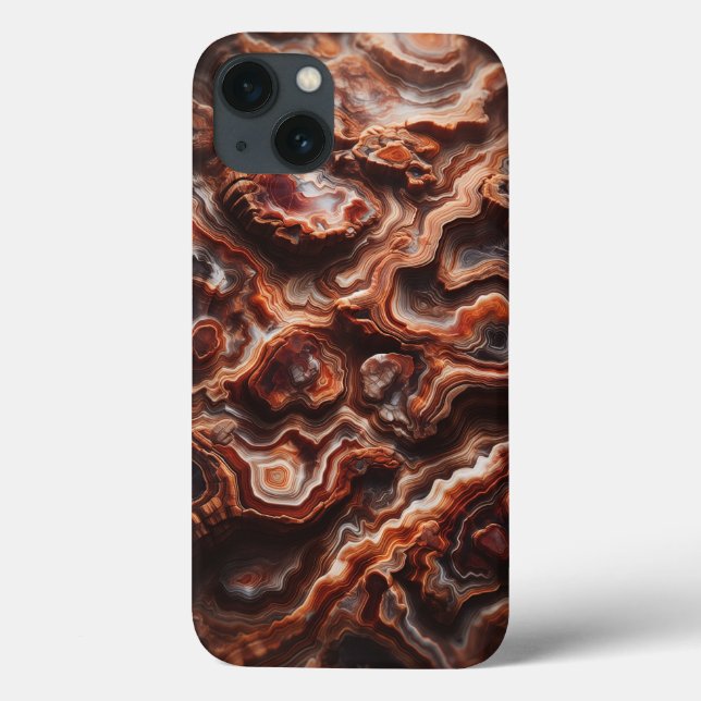 Abstract Fiery Agate Layered Phone Case - Earthy (Rückseite)