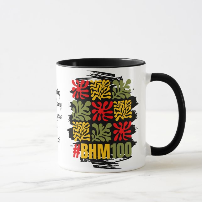 Abstract Floral 100 Centennial Black History Month Tasse (Rechts)
