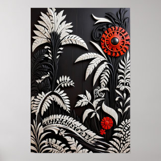 Abstract Floral Art Print Poster