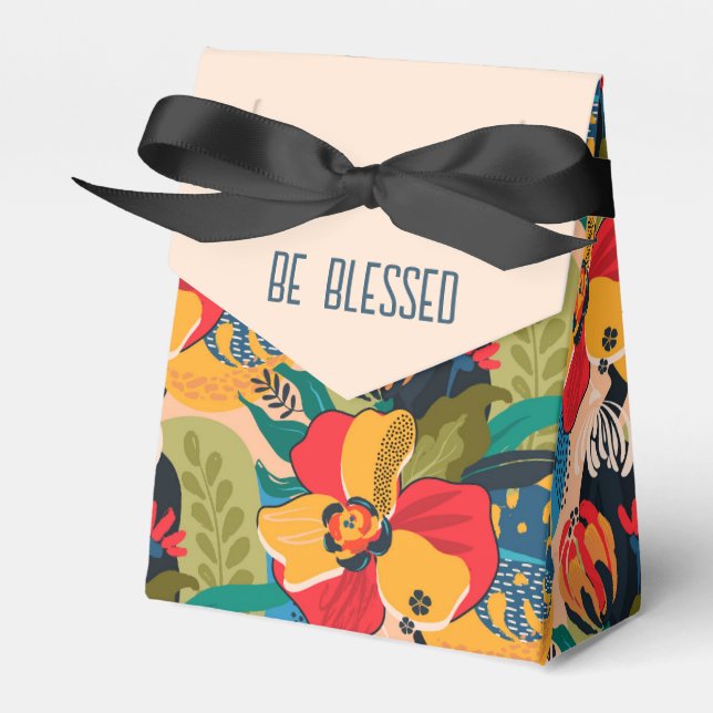 Abstract Floral Be Blessed Geschenkschachtel (Vorderseite)