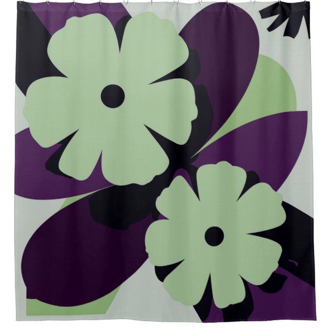 Abstract Floral Design Duschvorhang (Vorderseite)