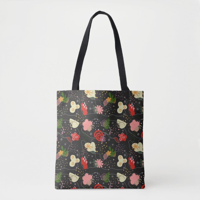 Abstract Floral Doodle Tote (Vorderseite)
