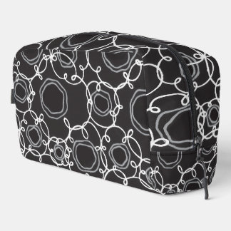 Abstract Floral Matrix (Charcoal) Fine Art Waschbeutel