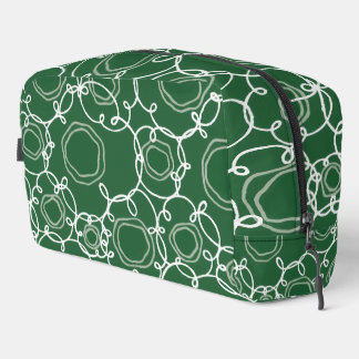 Abstract Floral Matrix (Dark Blue) Fine Art Waschbeutel