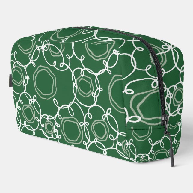 Abstract Floral Matrix (Dark Blue) Fine Art Waschbeutel (Rechte Ecke)