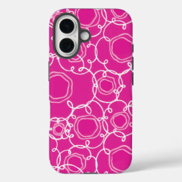 Abstract Floral Matrix (Hot Pink) Fine Art iPhone 16 Hülle