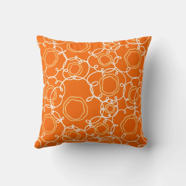 Abstract Floral Matrix (Orange) Fine Art Kissen (Rückseite)