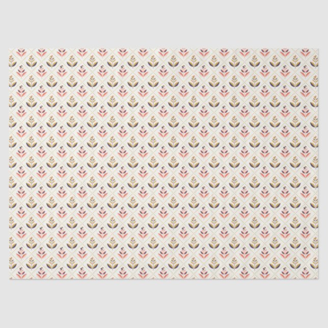 Abstract floral pattern with alternating designs seidenpapier (Vorderseite)