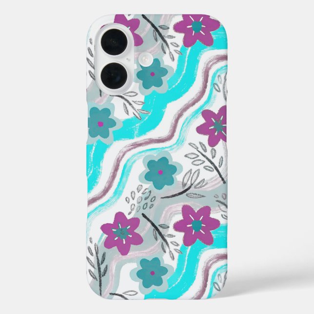 Abstract Floral Retro Swirls Case-Mate iPhone Hülle (Rückseite)
