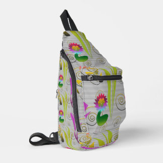 Abstract Floral with Spirals 2 Crossbody Bag