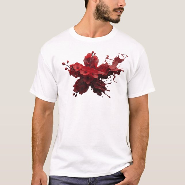 ABSTRACT FLOWER 35 Benutzerdefiniertes Hemd-Design T-Shirt (Vorderseite)