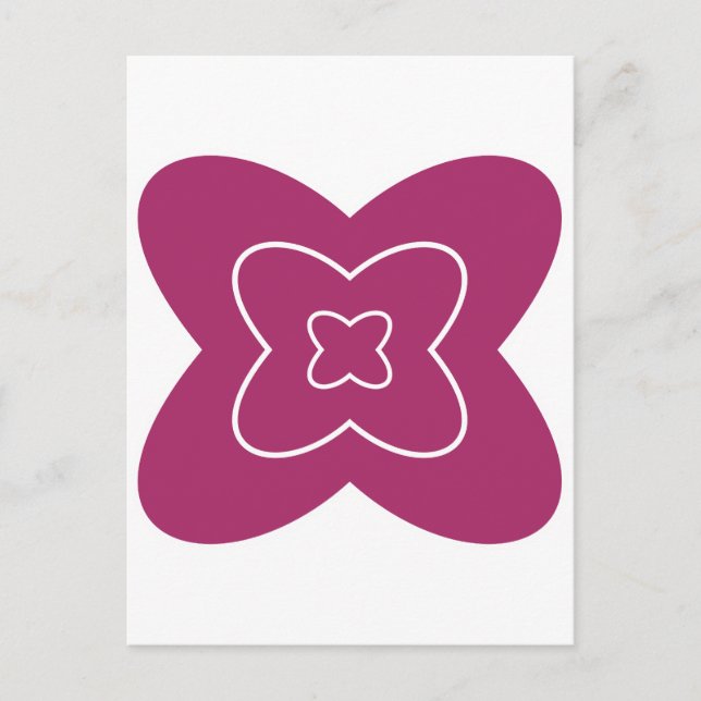 Abstract flower design with magenta petals postkarte (Vorderseite)