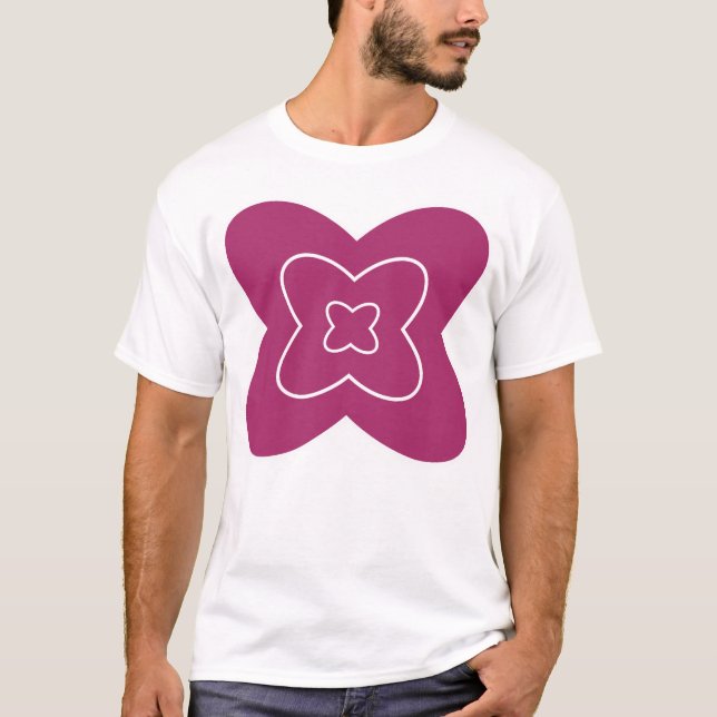 Abstract flower design with magenta petals T-Shirt (Vorderseite)
