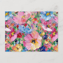 Abstract  Flowers Impressionist Postcard Postkarte