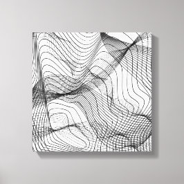 Abstract Flowing Lines Wall Art – Minimal Line Art Leinwanddruck