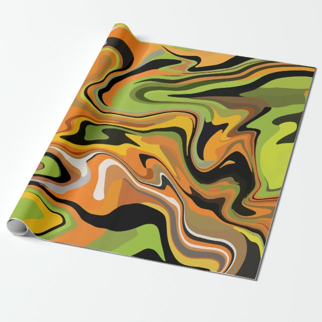 Abstract Flowing Waves of Autumn Colors Geschenkpapier (Ungerollt)