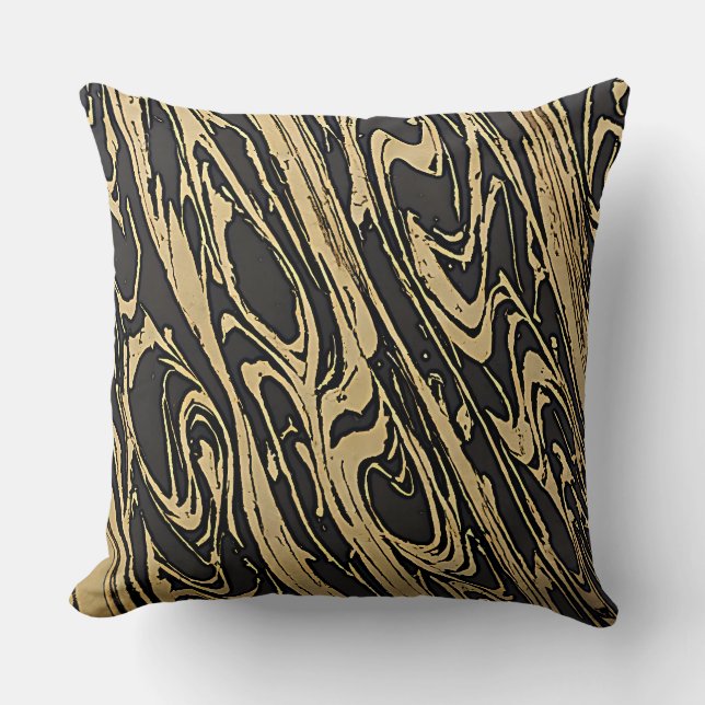 Abstract Fluid Art - Black Marble Effect Kissen (Vorderseite)
