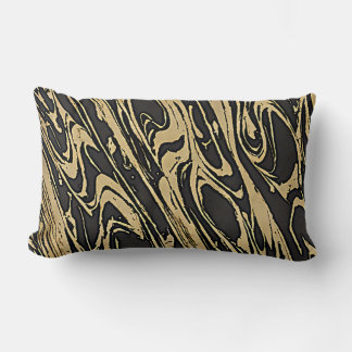 Abstract Fluid Art - Black Marble Effect Lendenkissen